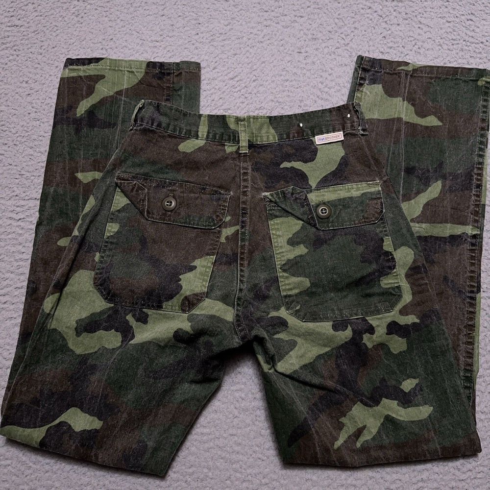 Vintage Five Brother Camo Pants Women's 25x29 Mid Rise Faded Military USA Made - Picture 9 of 10